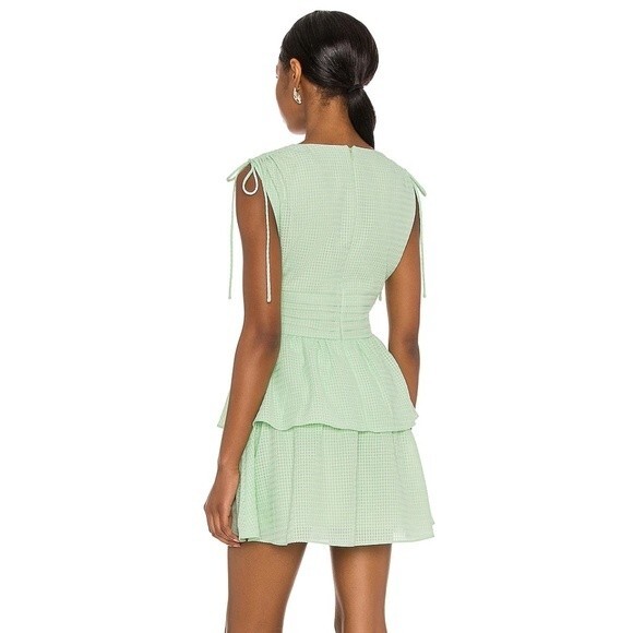 Revolve Amanda Uprichard Westerly Gingham Checked Dress Hypermint Green Large - Picture 4 of 12